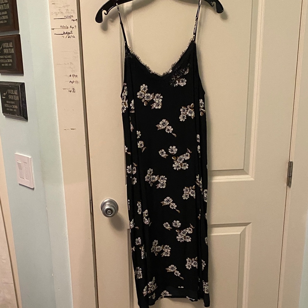 bp Floral Black Slip Dress
